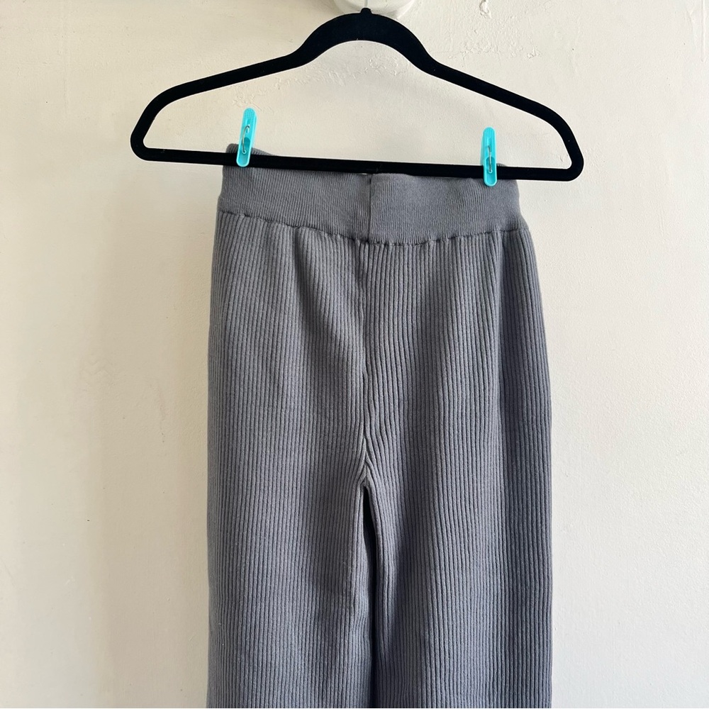 Grey Rib Knitted Pants - Picture 6 of 9